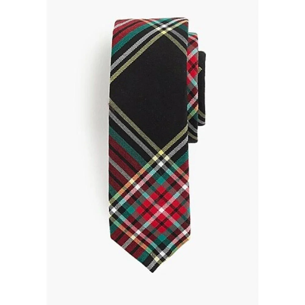 Crewcuts Tie Plaid Size 42” Age 2-7 Boys Preppy Black Green Red EUC Worn 1X
